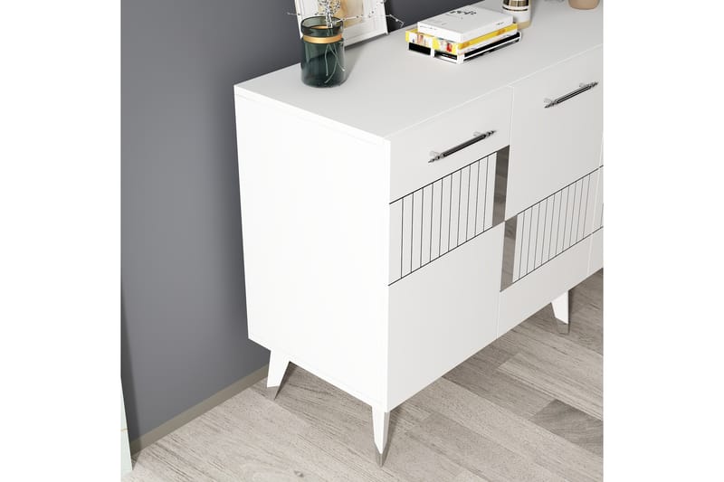 Moda Konsolbord 150 cm - Hvid/Sølv - Møbler - Borde - Aflastningsbord - Entrébord