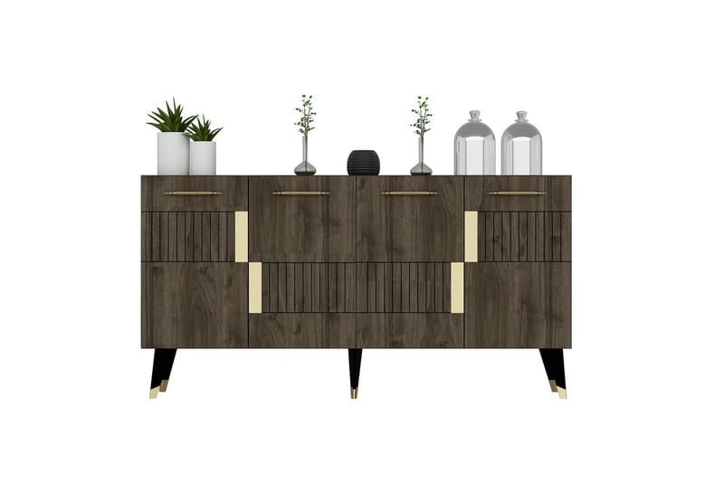 Moda Konsolbord 150 cm - Valnød/Guld - Møbler - Borde - Aflastningsbord - Entrébord