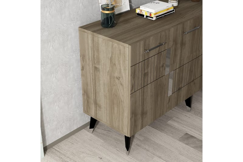 Moda Konsolbord 150 cm - Valnød/Sølv - Møbler - Borde - Aflastningsbord - Entrébord