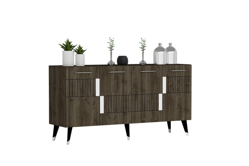 Moda Konsolbord 150 cm - Valnød/Sølv - Møbler - Borde - Aflastningsbord - Entrébord