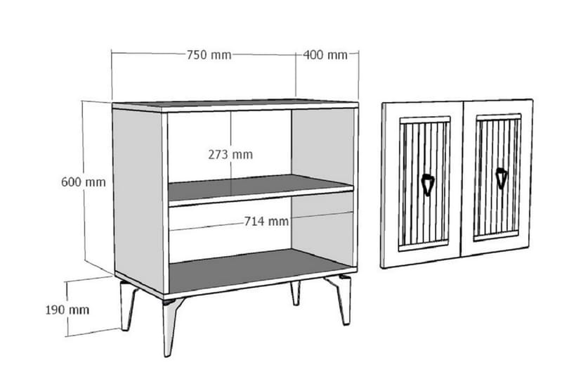 Nandy Konsolbord 75 cm - Antracit/Sølv - Møbler - Borde - Aflastningsbord - Entrébord