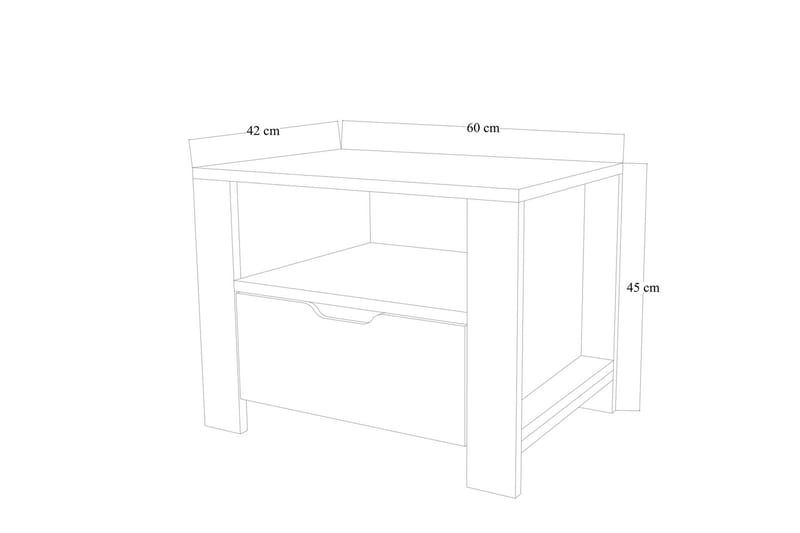 Nordhs Natbord 60 cm - Lysbrun/Hvid - Møbler - Borde - Aflastningsbord - Sengebord