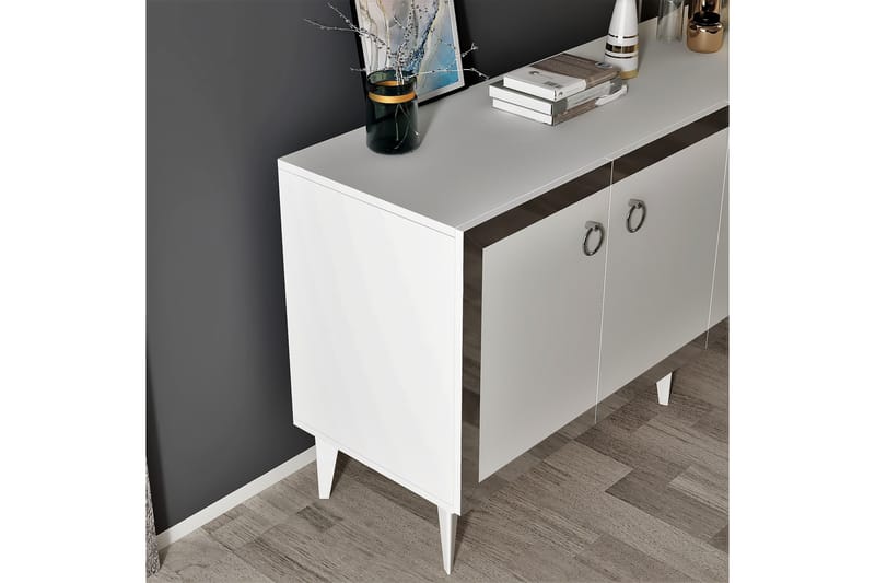 Ponny Konsolbord 150 cm - Hvid/Sølv - Møbler - Borde - Aflastningsbord - Entrébord