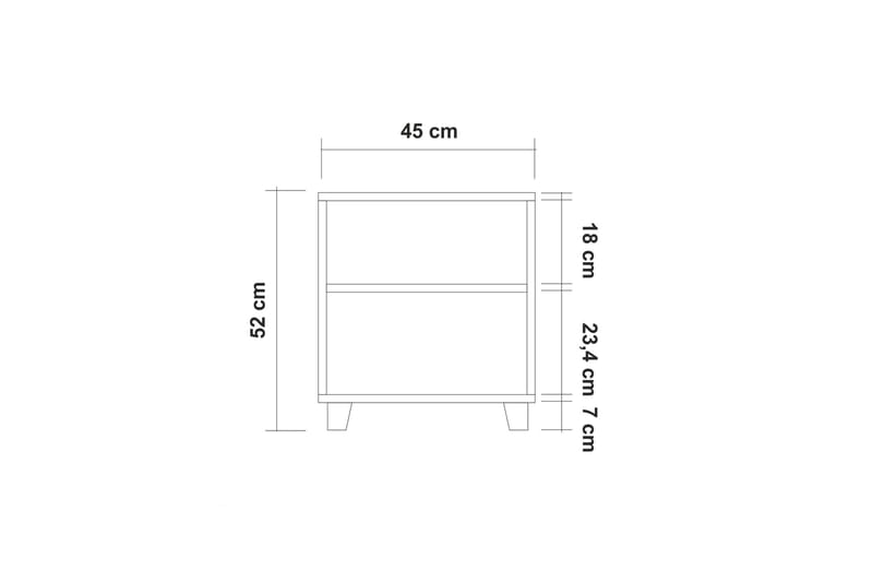 Leva Natbord 45x40 cm Brun - Hanah Home - Møbler - Borde - Aflastningsbord - Sengebord