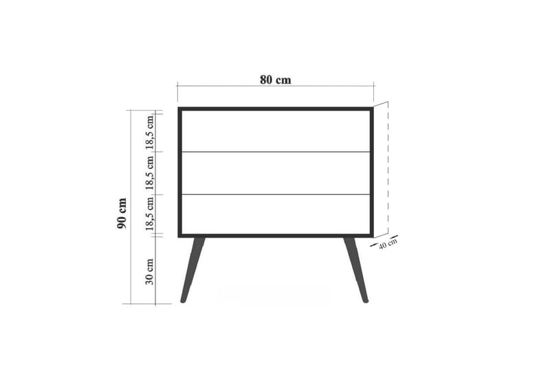 Bertoaria Natbord 80x40 cm Brun - Hanah Home - Møbler - Borde - Aflastningsbord - Sengebord