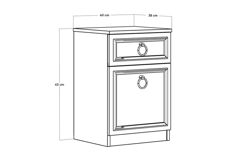 Ajra Sengebord 40x38 cm Hvid - Hanah Home - Møbler - Borde - Aflastningsbord - Sengebord