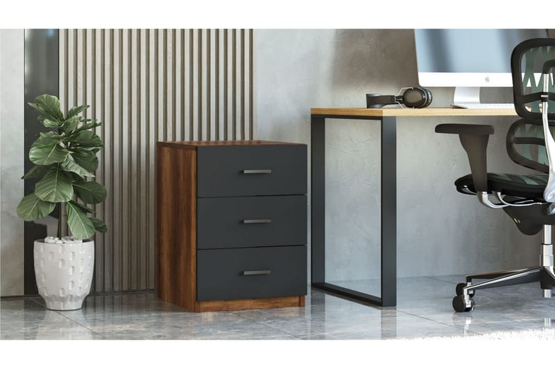 Barrock Sengebord 45 cm - Teak/Antracit - Møbler - Borde - Aflastningsbord - Sengebord