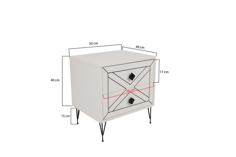 Dasina Sengebord 50 cm - Hvid - Møbler - Borde - Aflastningsbord - Sengebord