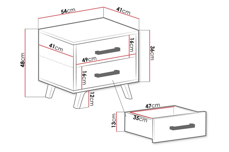 Escaldes Sengebord 54 cm - Mat Grøn/Guld - Møbler - Borde - Aflastningsbord - Sengebord