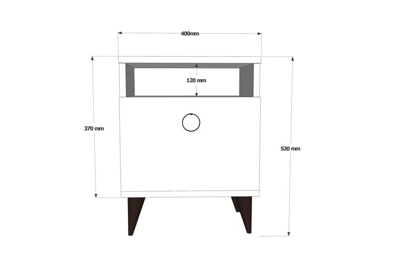 Harbours Sengebord 52 cm - Hvid - Møbler - Borde - Aflastningsbord - Sengebord