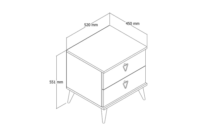 Heibert Sengebord 52 cm - Valnød - Møbler - Borde - Aflastningsbord - Sengebord