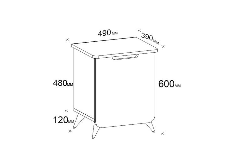 Hejde Sengebord 39 cm med Opbevaring Skab - Hvid - Møbler - Borde - Aflastningsbord - Sengebord