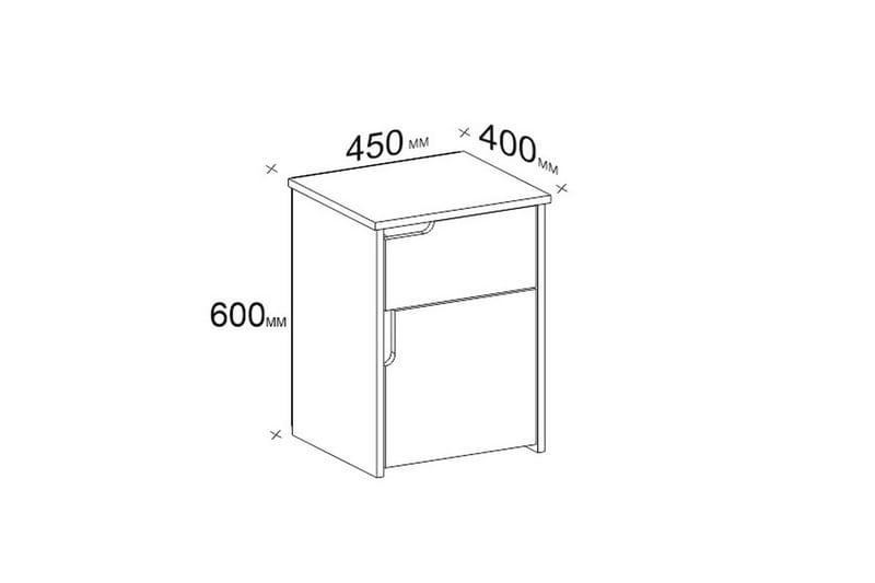 Hejde Sengebord 40 cm med Opbevaring 2 Skab - Hvid - Møbler - Borde - Aflastningsbord - Sengebord