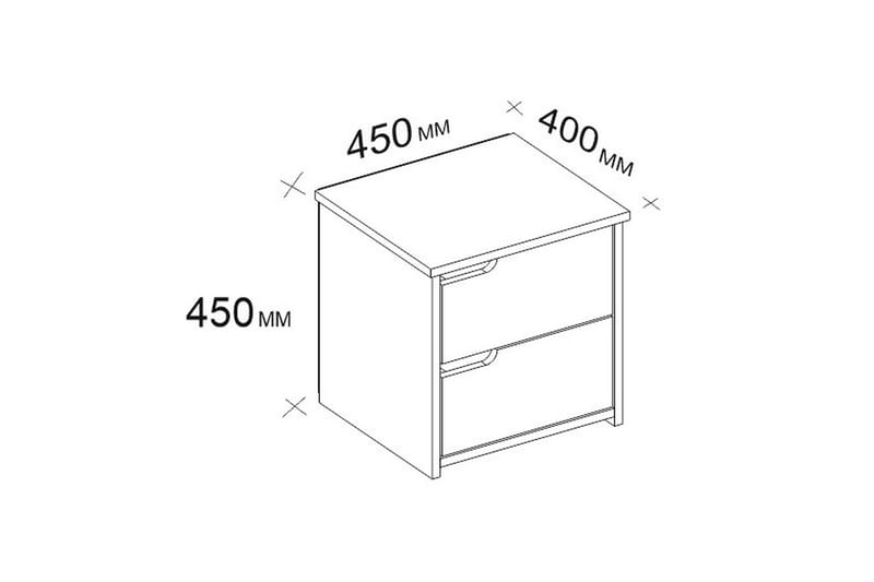 Hejde Sengebord 40 cm med Opbevaring 2 Skuffer - Hvid - Møbler - Borde - Aflastningsbord - Sengebord