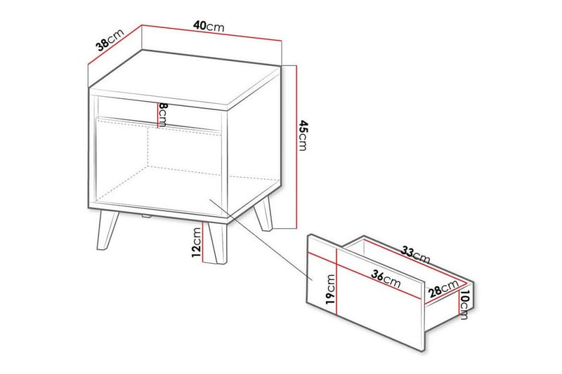 Juniskär Sengbord 40 cm - Antracit - Møbler - Borde - Aflastningsbord - Sengebord