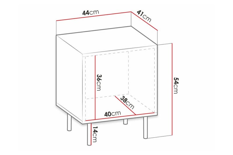 Juniskär Sengbord 44 cm - Hvid - Møbler - Borde - Aflastningsbord - Sengebord