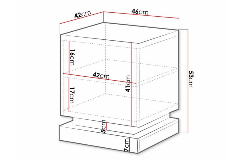 Juniskär Sengbord 46 cm - Hvid - Møbler - Borde - Aflastningsbord - Sengebord