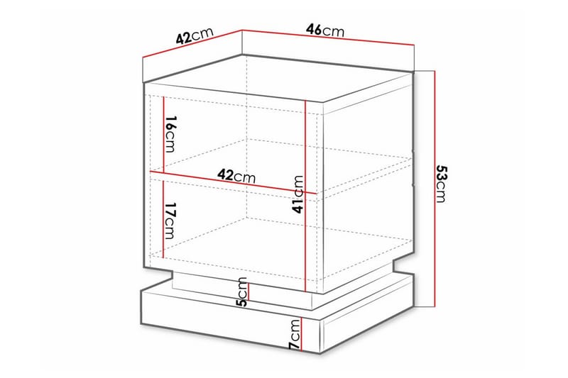 Juniskär Sengbord 46 cm - Hvid - Møbler - Borde - Aflastningsbord - Sengebord