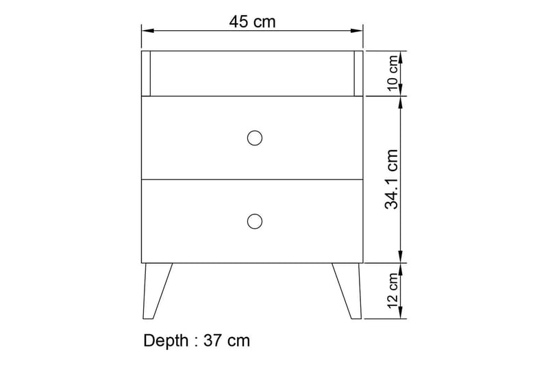 Mareo Sengebord 45 cm - Hvid - Møbler - Borde - Aflastningsbord - Sengebord