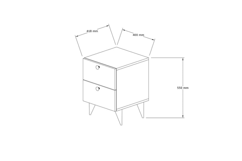 Rinorea Sengebord 40x55 cm - Brun - Møbler - Borde - Aflastningsbord - Sengebord