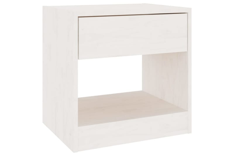 sengebord 40x31x40 cm massivt fyrretræ hvid - Hvid - Møbler - Borde - Aflastningsbord - Sengebord