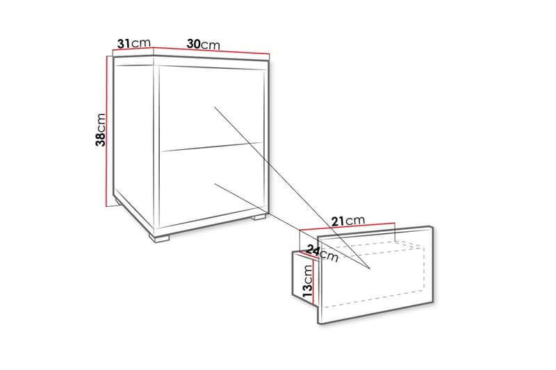 Sengebord - Hvid - Møbler - Borde - Aflastningsbord - Sengebord