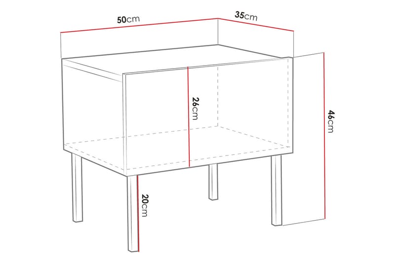 Sengebord - Hvid - Møbler - Borde - Aflastningsbord - Sengebord