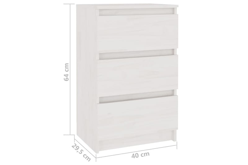 sengeborde 2 stk. 40x29,5x64 cm massivt fyrretræ  hvid - Hvid - Møbler - Borde - Aflastningsbord - Sengebord