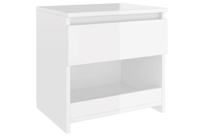 sengeborde 2 stk. 40x30x39 cm spånplade hvid højglans - Hvid - Møbler - Borde - Aflastningsbord - Sengebord