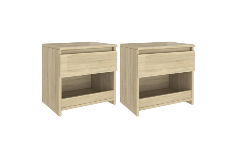 sengeborde 2 stk. 40x30x39 cm spånplade sonoma-eg - Brun - Møbler - Borde - Aflastningsbord - Sengebord