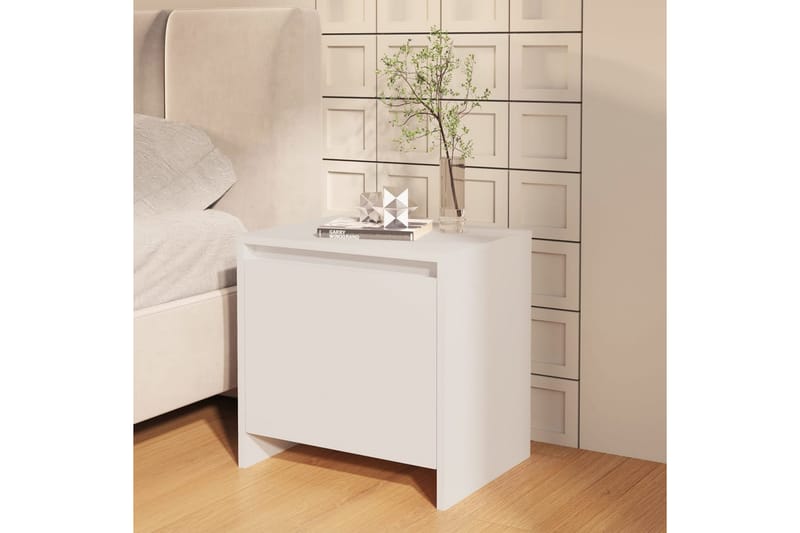 sengeborde 2 stk. 45x34x44,5 cm spånplade hvid - Hvid - Møbler - Borde - Aflastningsbord - Sengebord