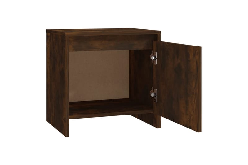 sengeborde 2 stk. 45x34x44,5 cm spånplade røget egetræsfarve - Brun - Møbler - Borde - Aflastningsbord - Sengebord