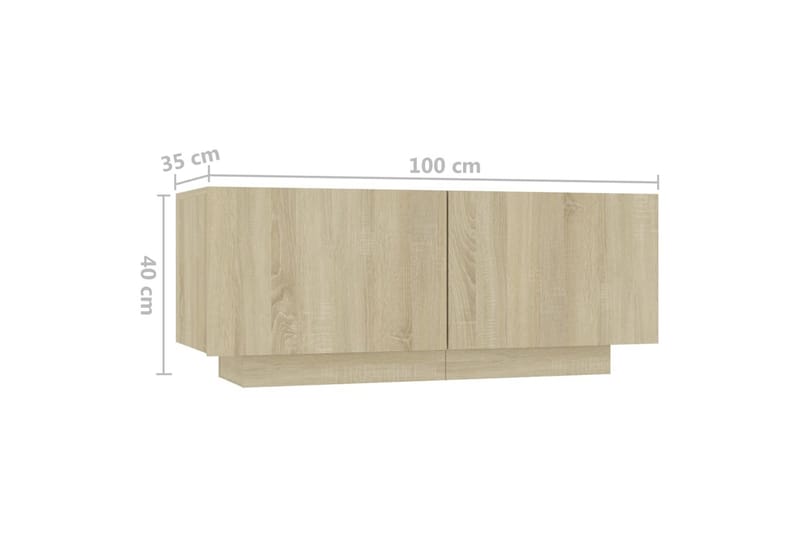 sengeskab 100x35x40 cm spånplade sonoma-eg - Brun - Møbler - Borde - Aflastningsbord - Sengebord