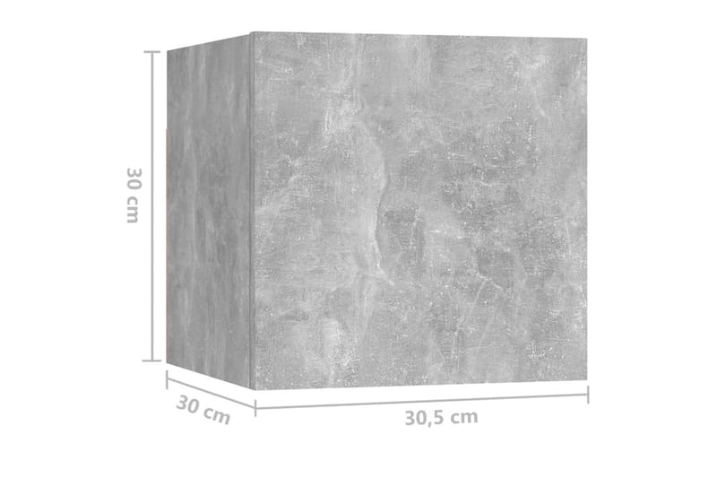 sengeskab 30,5x30x30 cm spånplade betongrå - Grå - Møbler - Borde - Aflastningsbord - Sengebord