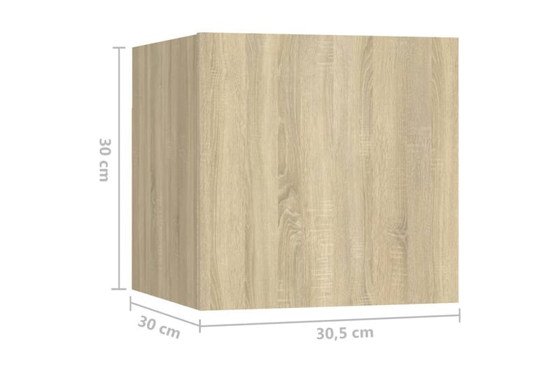 sengeskab 30,5x30x30 cm spånplade sonoma-eg - Brun - Møbler - Borde - Aflastningsbord - Sengebord