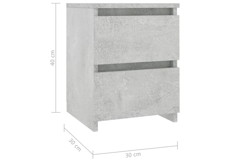 Sengeskab 30 x 30 x 40 cm spånplade betongrå - Grå - Møbler - Borde - Aflastningsbord - Sengebord