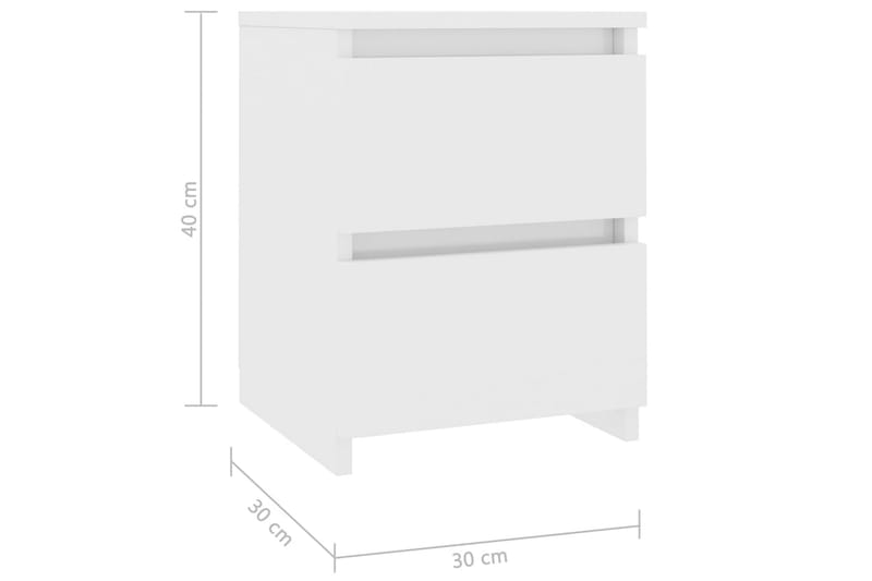 Sengeskab 30 X 30 X 40 Cm Spånplade Hvid Højglans - Hvid - Møbler - Borde - Aflastningsbord - Sengebord