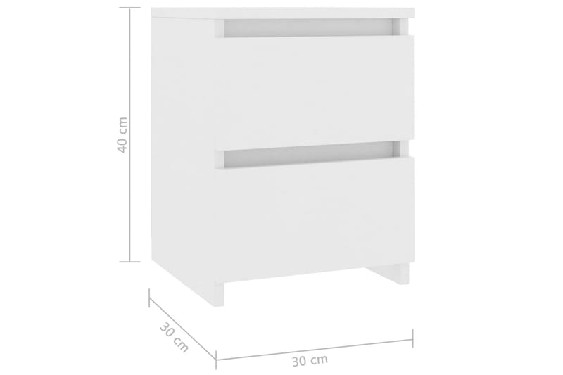 Sengeskab 30 x 30 x 40 cm spånplade hvid - Hvid - Møbler - Borde - Aflastningsbord - Sengebord