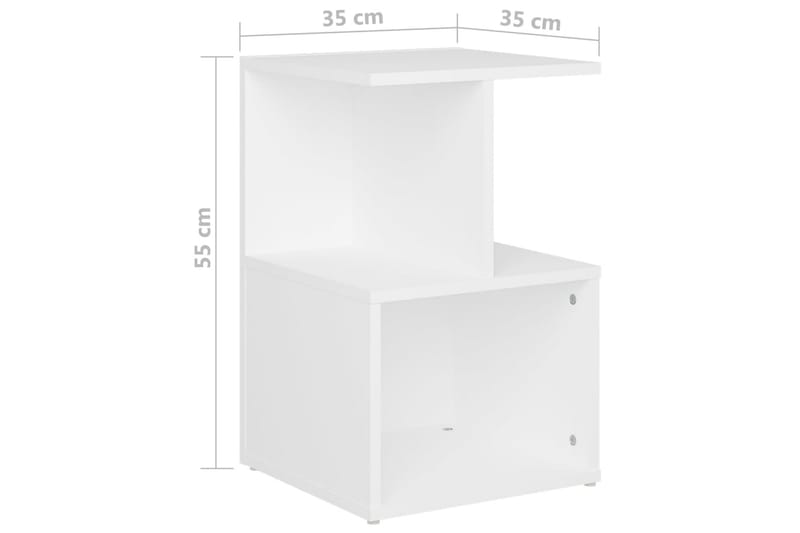 sengeskab 35x35x55 cm spånplade hvid - Hvid - Møbler - Borde - Aflastningsbord - Sengebord