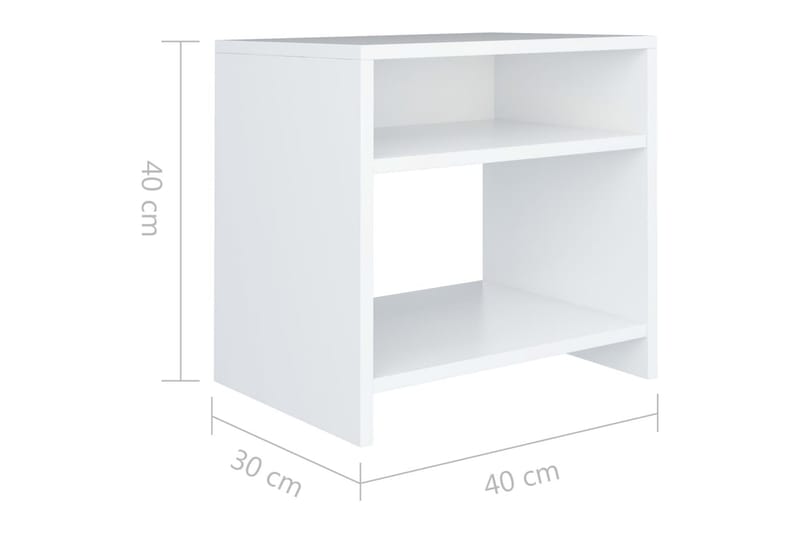 Sengeskab 40 X 30 X 40 Cm Spånplade Hvid - Hvid - Møbler - Borde - Aflastningsbord - Sengebord