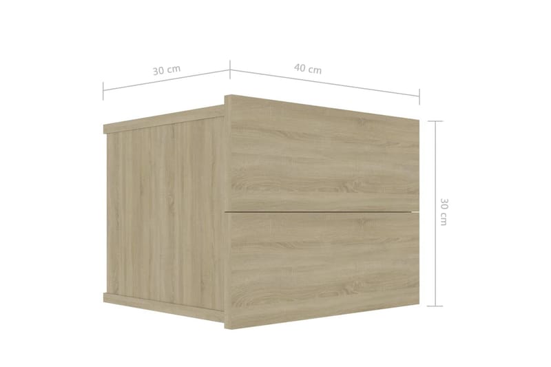 Sengeskab 40x30x30 cm Spånplade Sonoma-Eg - Beige - Møbler - Borde - Aflastningsbord - Sengebord