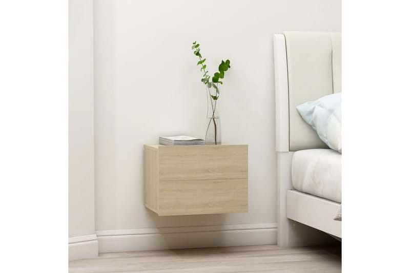 Sengeskab 40x30x30 cm Spånplade Sonoma-Eg - Beige - Møbler - Borde - Aflastningsbord - Sengebord