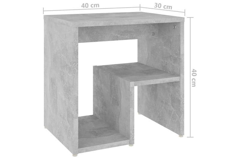 sengeskab 40x30x40 cm spånplade betongrå - Grå - Møbler - Borde - Aflastningsbord - Sengebord