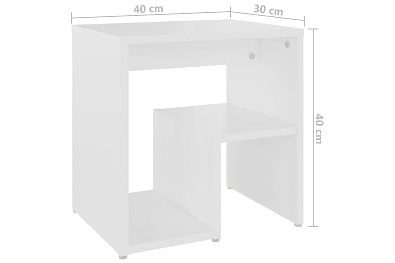 sengeskab 40x30x40 cm spånplade hvid - Hvid - Møbler - Borde - Aflastningsbord - Sengebord