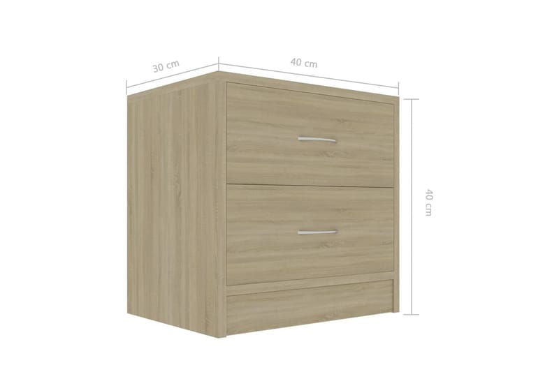 Sengeskab 40x30x40 cm Spånplade Sonoma-Eg - Brun - Møbler - Borde - Aflastningsbord - Sengebord