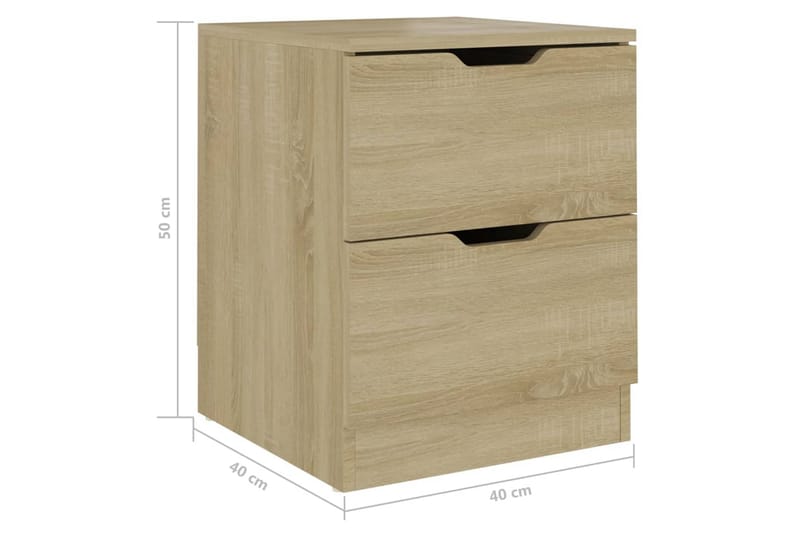 sengeskab 40x40x50 cm spånplade sonoma-eg - Brun - Møbler - Borde - Aflastningsbord - Sengebord