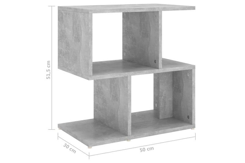 sengeskab 50x30x51,5 cm spånplade betongrå - Grå - Møbler - Borde - Aflastningsbord - Sengebord