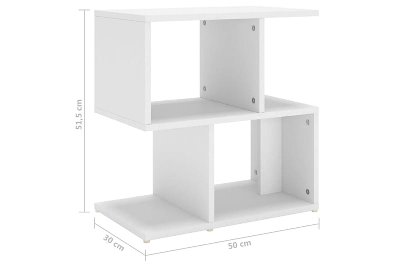 sengeskab 50x30x51,5 cm spånplade hvid - Hvid - Møbler - Borde - Aflastningsbord - Sengebord