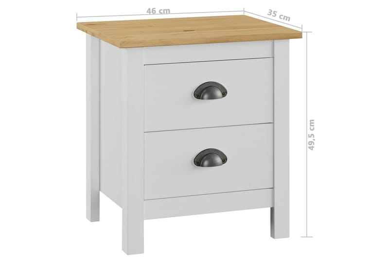 Sengeskab Hill Range 46X35X49,5 Massivt Fyrretræ Hvid - Møbler - Borde - Aflastningsbord - Sengebord