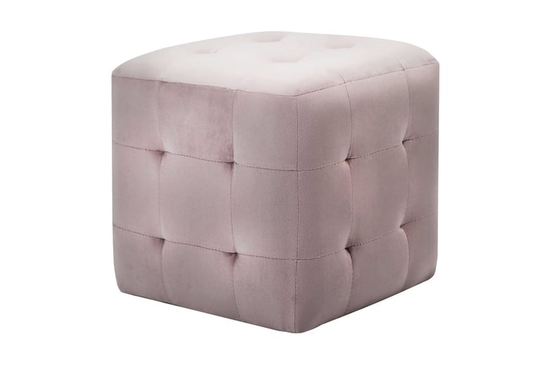 Sengeskabe 2 Stk. 30 X 30 X 30 Cm Fløjlsstof Pink - Lyserød - Møbler - Borde - Aflastningsbord - Sengebord